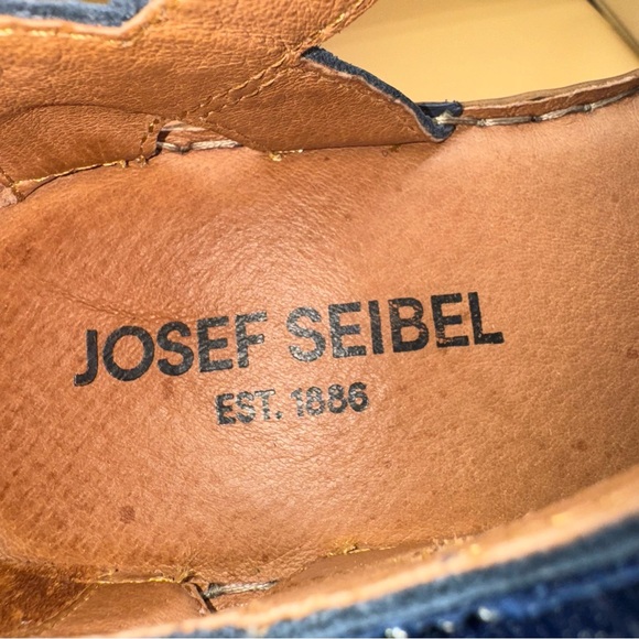 Josef Seibel Rosalie 42 Blue Leather Ankle Strap Women’s 6-6.5 (37), EUC - Picture 10 of 12